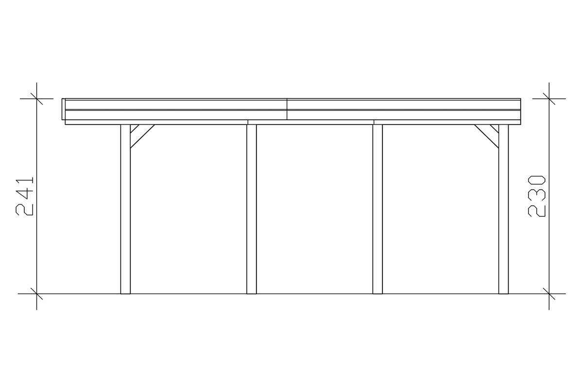 Skanholz Einzelcarport Friesland, BxT: 397x555 cm, 221 cm Einfahrtshöhe