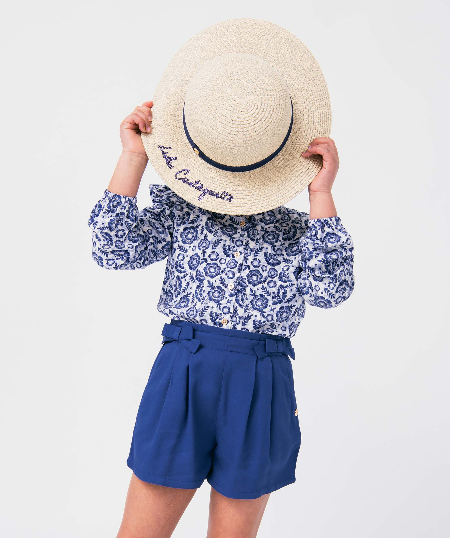 Chapeau fille en paille avec broderie en sequins - LuluCasta... beige | GEMO