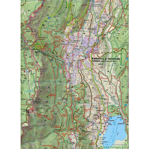 KOMPASS Wanderkarte Südtiroler Weinstraße, Unterland, Strada del Vino, Bassa Atesina 1:25 000 - Wanderkarte