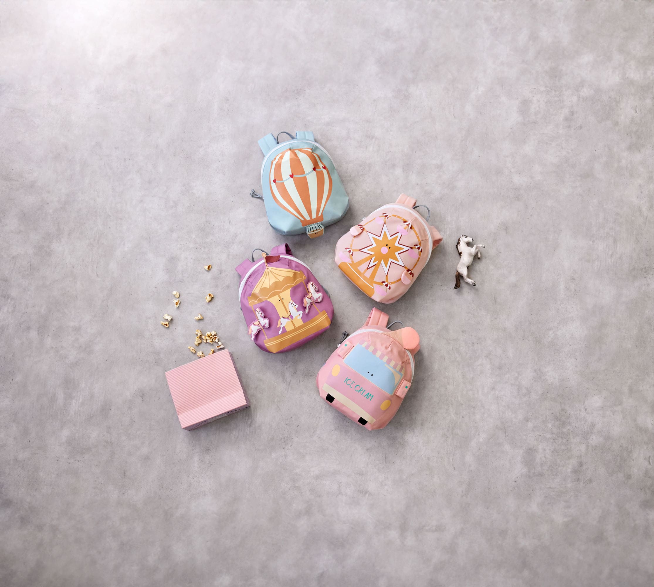 Kindergartenrucksack Tiny - Eiswagen, Rosa