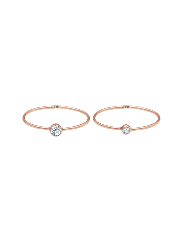 Elli Ring 925 Sterling Silber Ring Set in Rosegold günstig kaufen