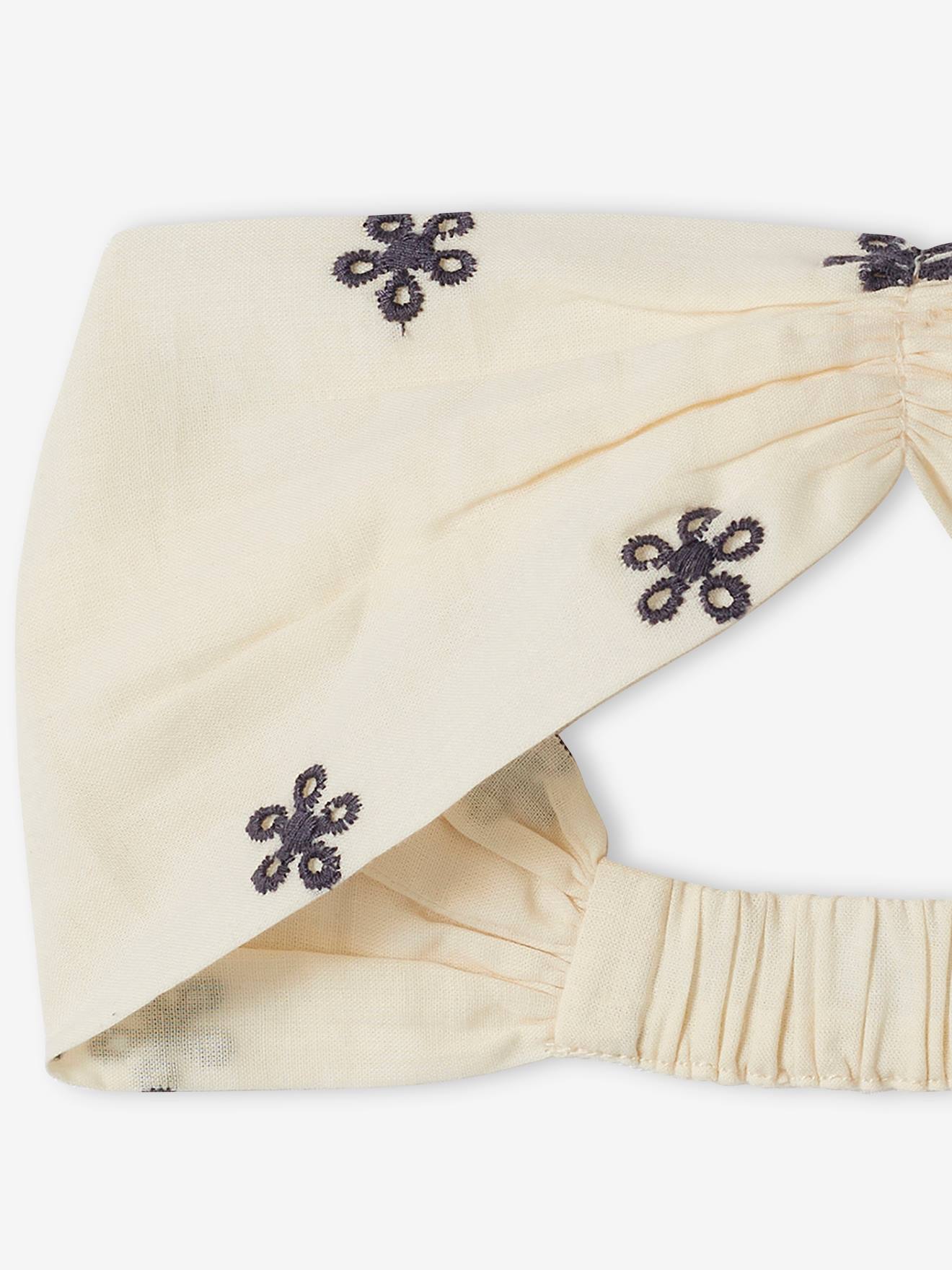 Vertbaudet Mädchen Baby-Set: Kleid, Shorts & Haarband - wollweiß