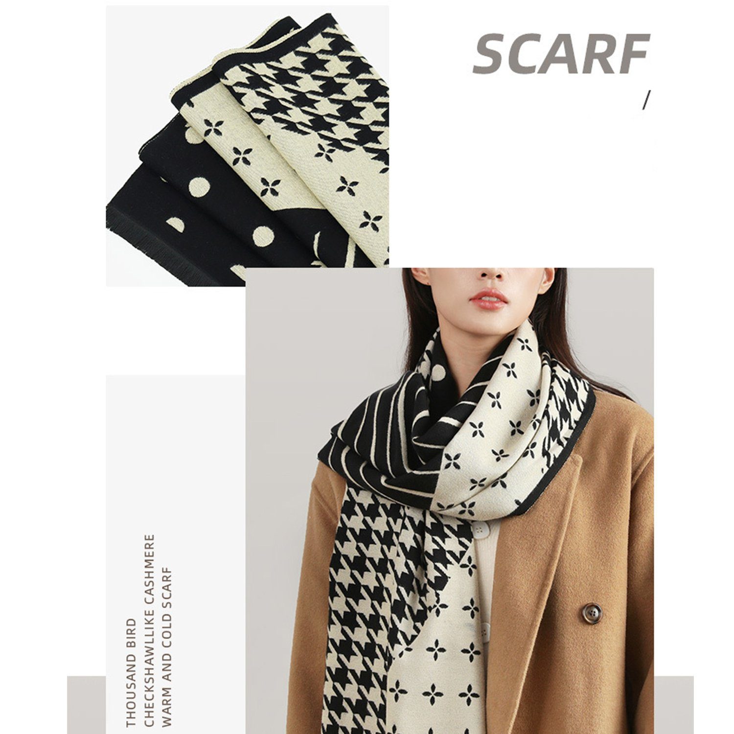 IBETTER Modeschal Damen Schal Poncho XXLSchal Winterschal Modeschal Damen