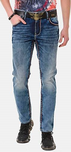Cipo & Baxx Jeanshose mit kontrastfarbenen Nähten