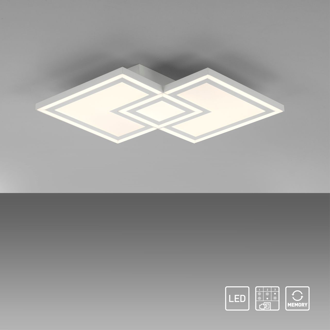 JUST LIGHT JUST LIGHT. LED Deckenleuchte EDGING, separat steuerbar, 3000 Kelvin, rechteckig, Weiß