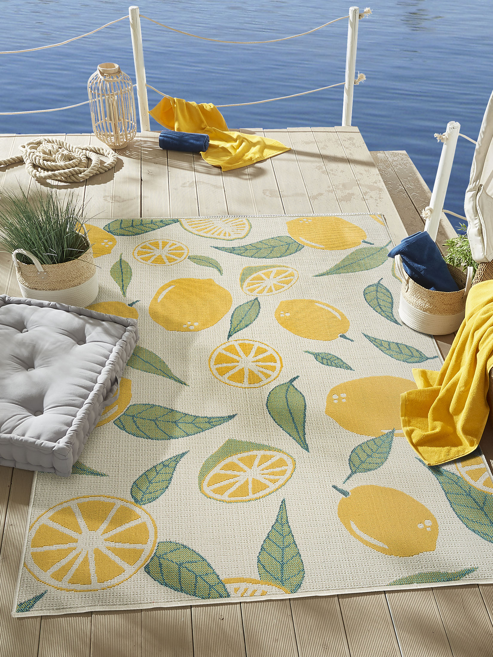 Amalfi Dream Outdoor-Teppich, Zitrone