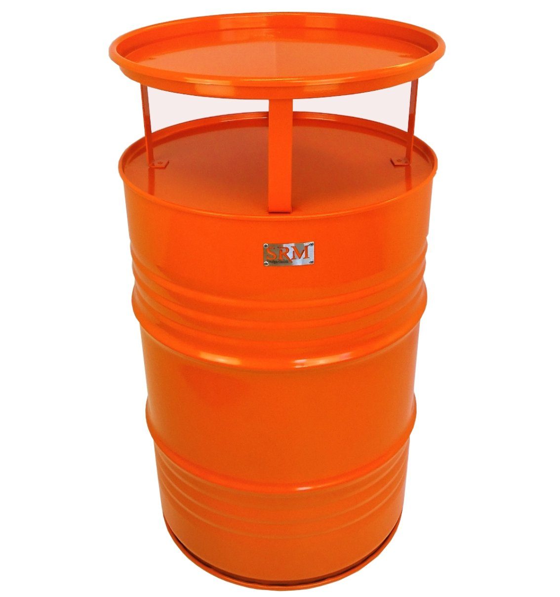 SRM Design Stehtisch Fassmöbel Stehtisch Bistrotisch Partytisch Orange Ø 57 cm Höhe 108 cm
