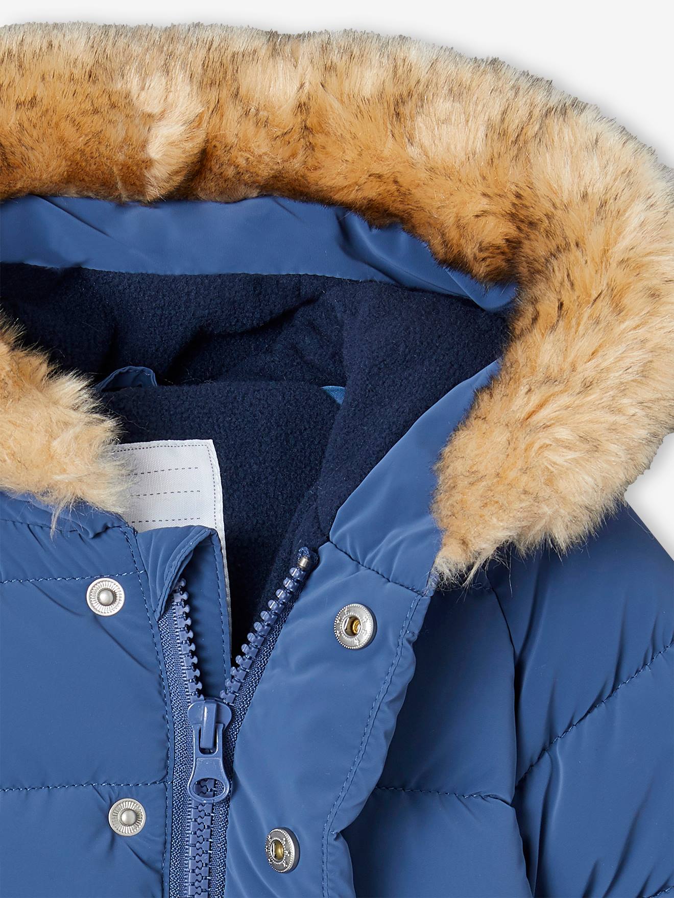 Vertbaudet Jungen Baby Winterjacke mit Recycling-Polyester - indigo-blau