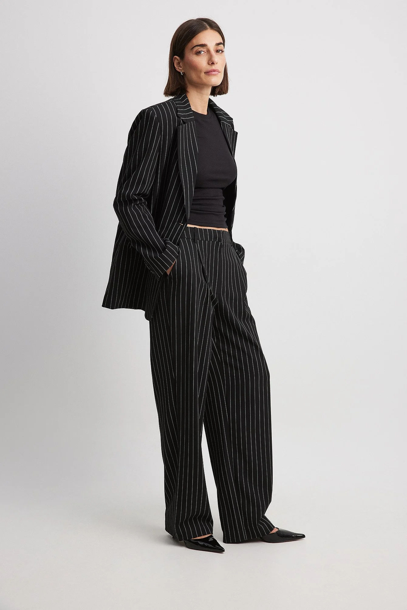 Gestreifte Hose mit hoher Taille