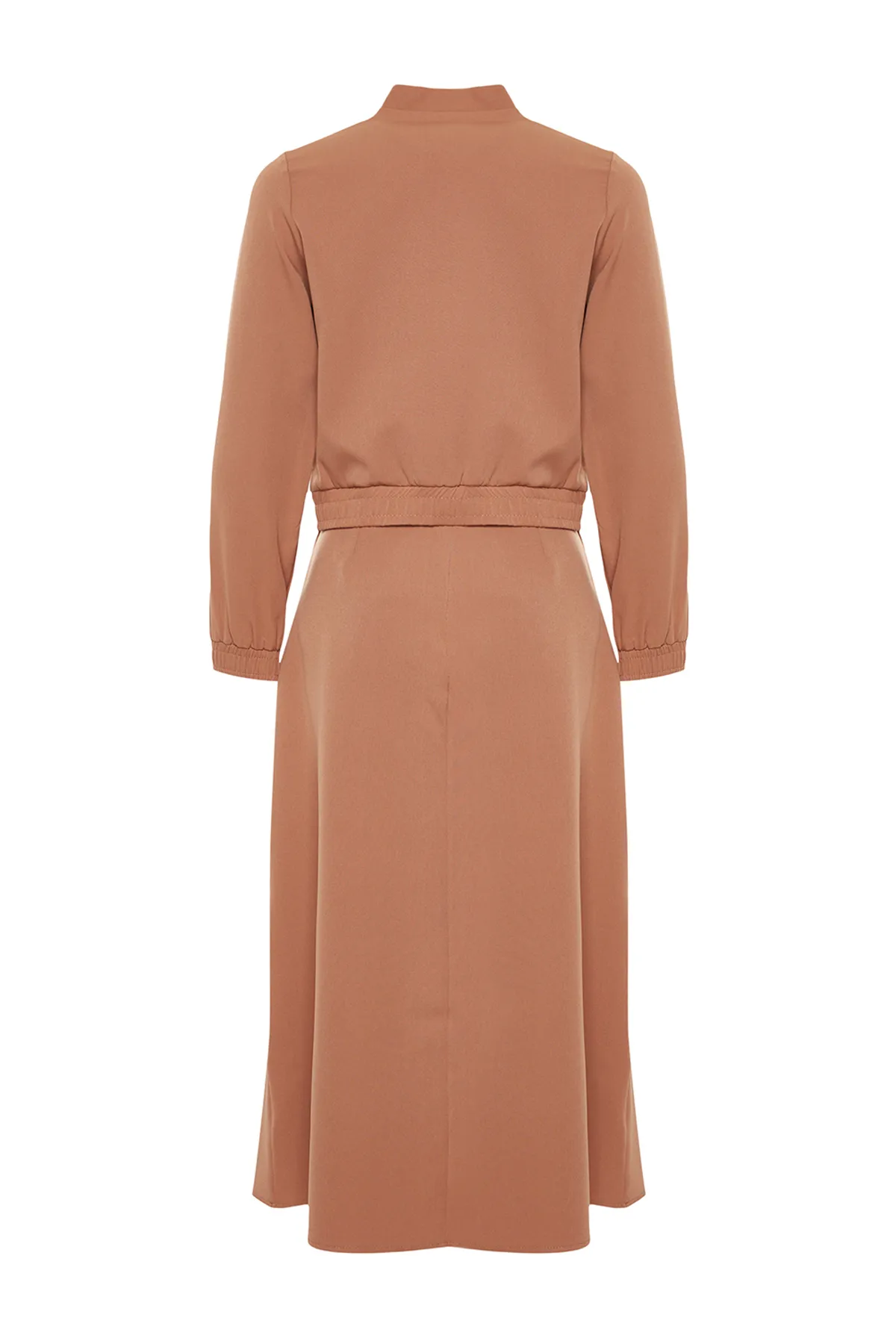 Trendyol Modest  Kamelfarbenes Set aus Bomberjacke und Rock aus gewebtem Stoff mit Ober- und Unterteil TCTAW24US00078
