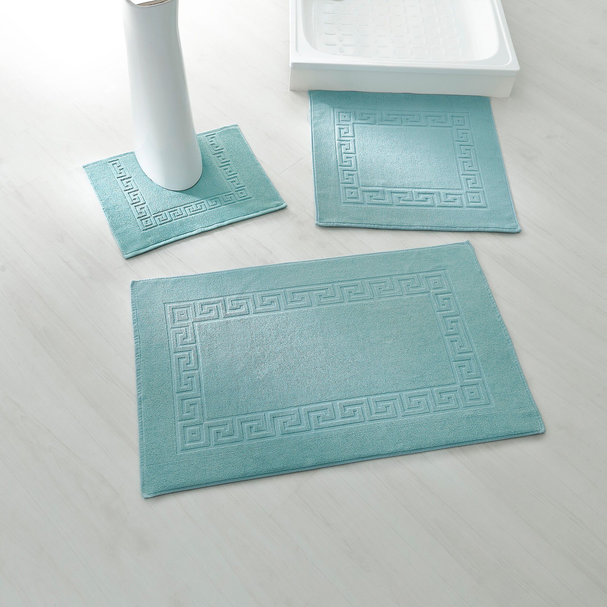 Tapis de bain éponge liteau motif frise grecque