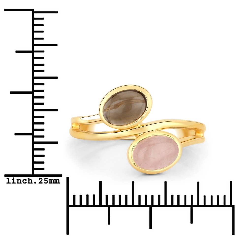 Rafaela Donata Bague Argent sterling Quartz rose en Or jaune Bague