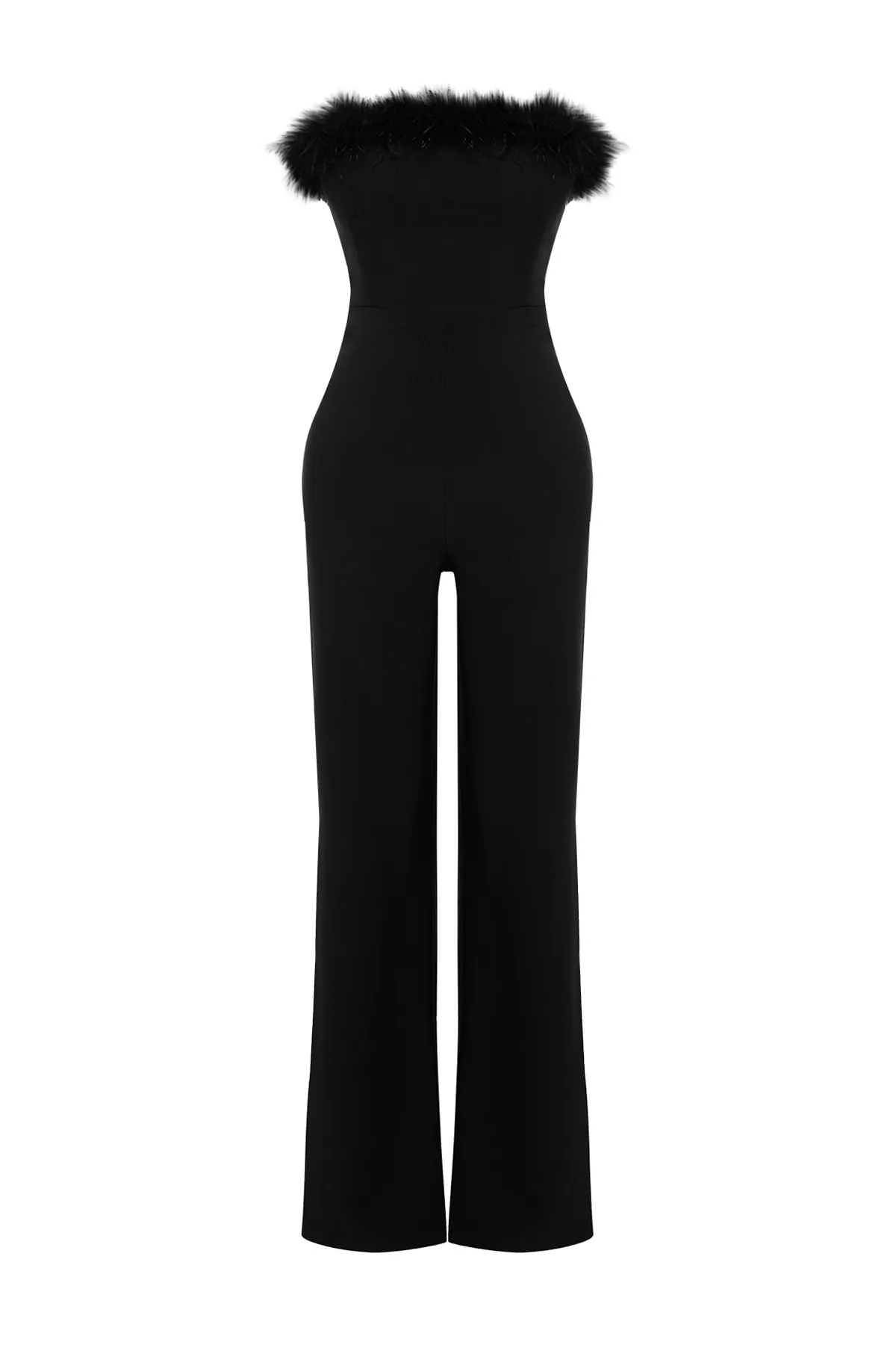 Trendyol Collection  Schwarzer gewebter Otrish-Overall mit weitem Bein TPRSS24TU00006
