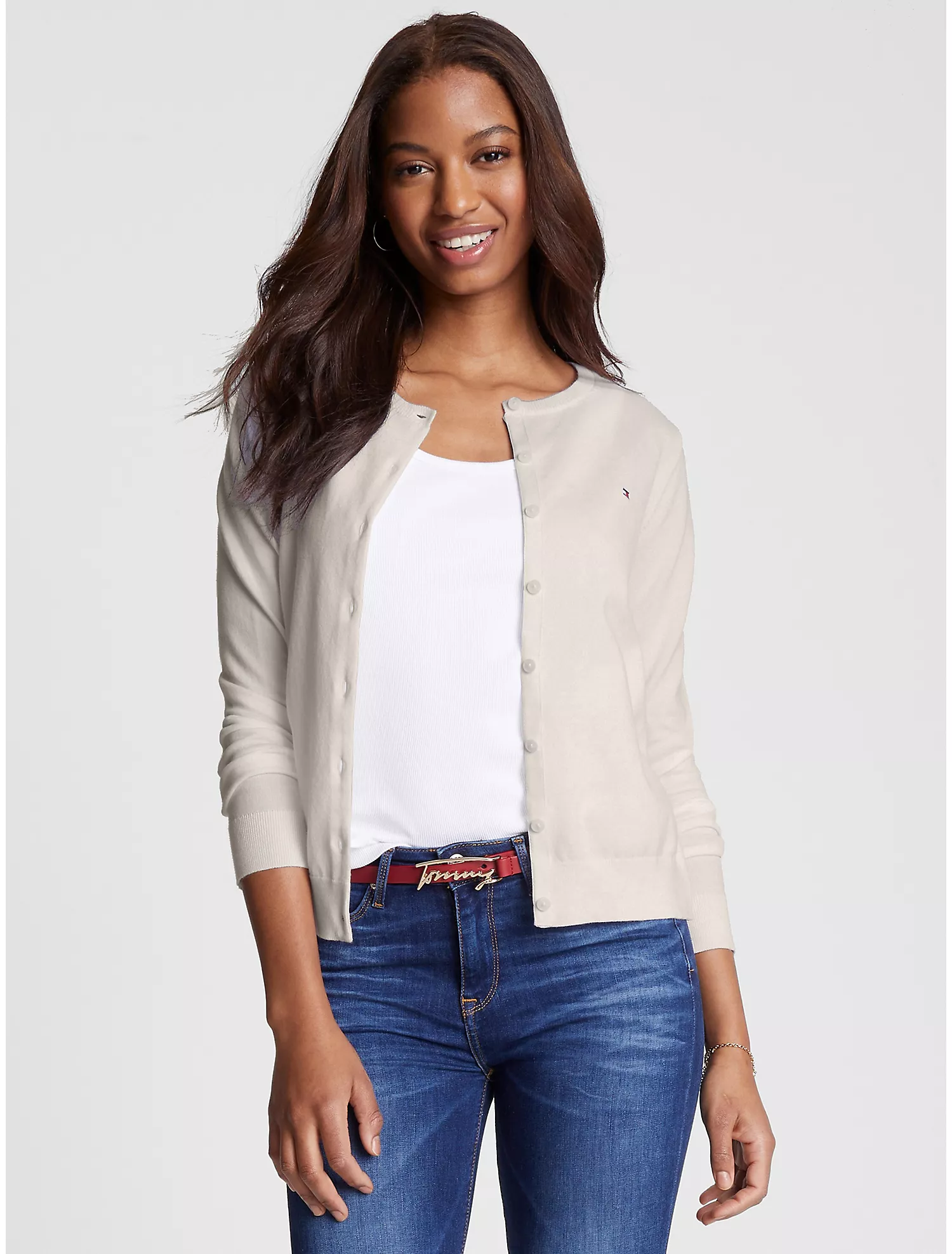 Solid Button-Up Cardigan