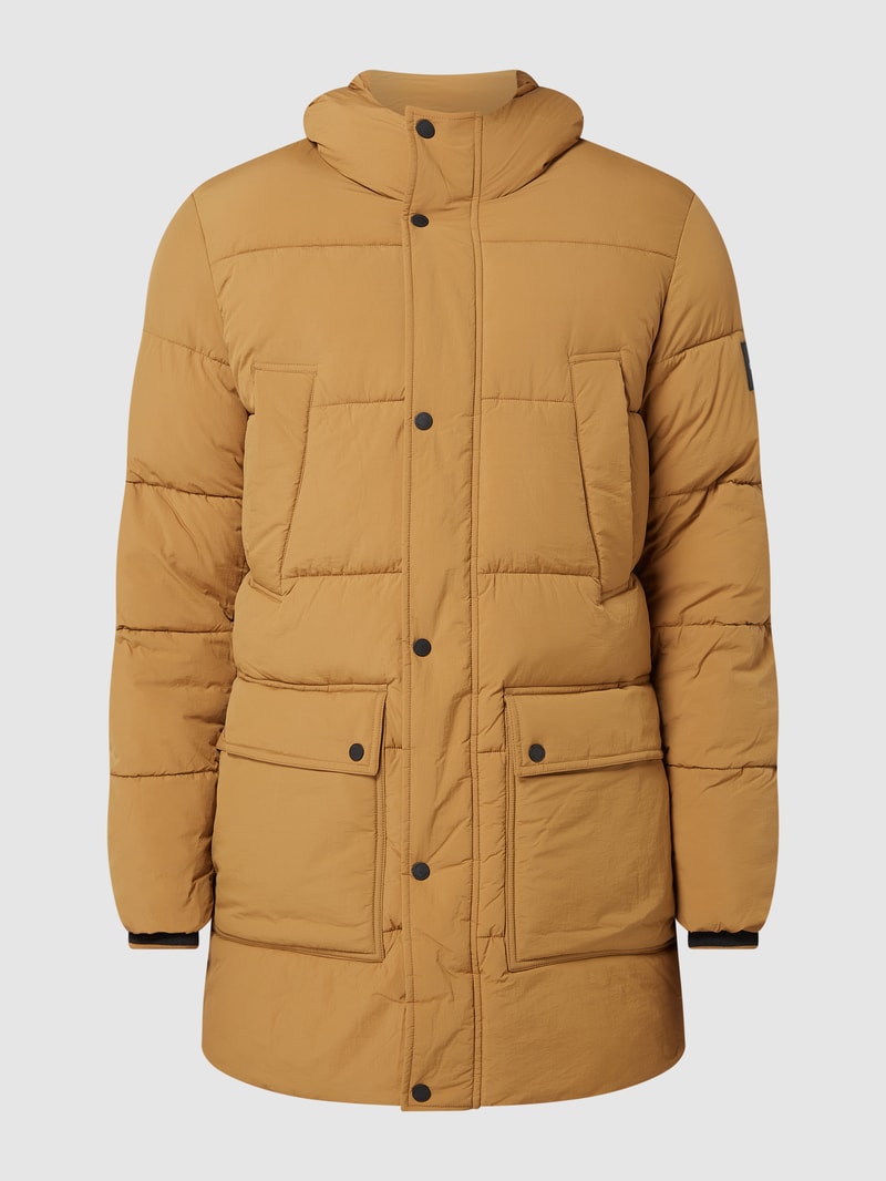Steppjacke mit Kapuze Modell 'CRINKLE' in camel