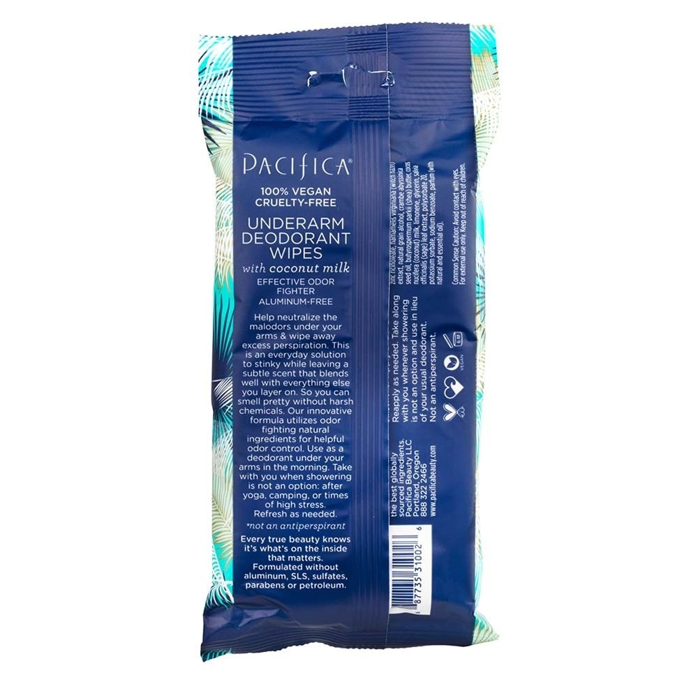 Pacifica kokosmelk og essensielle oljer deodorantservietter