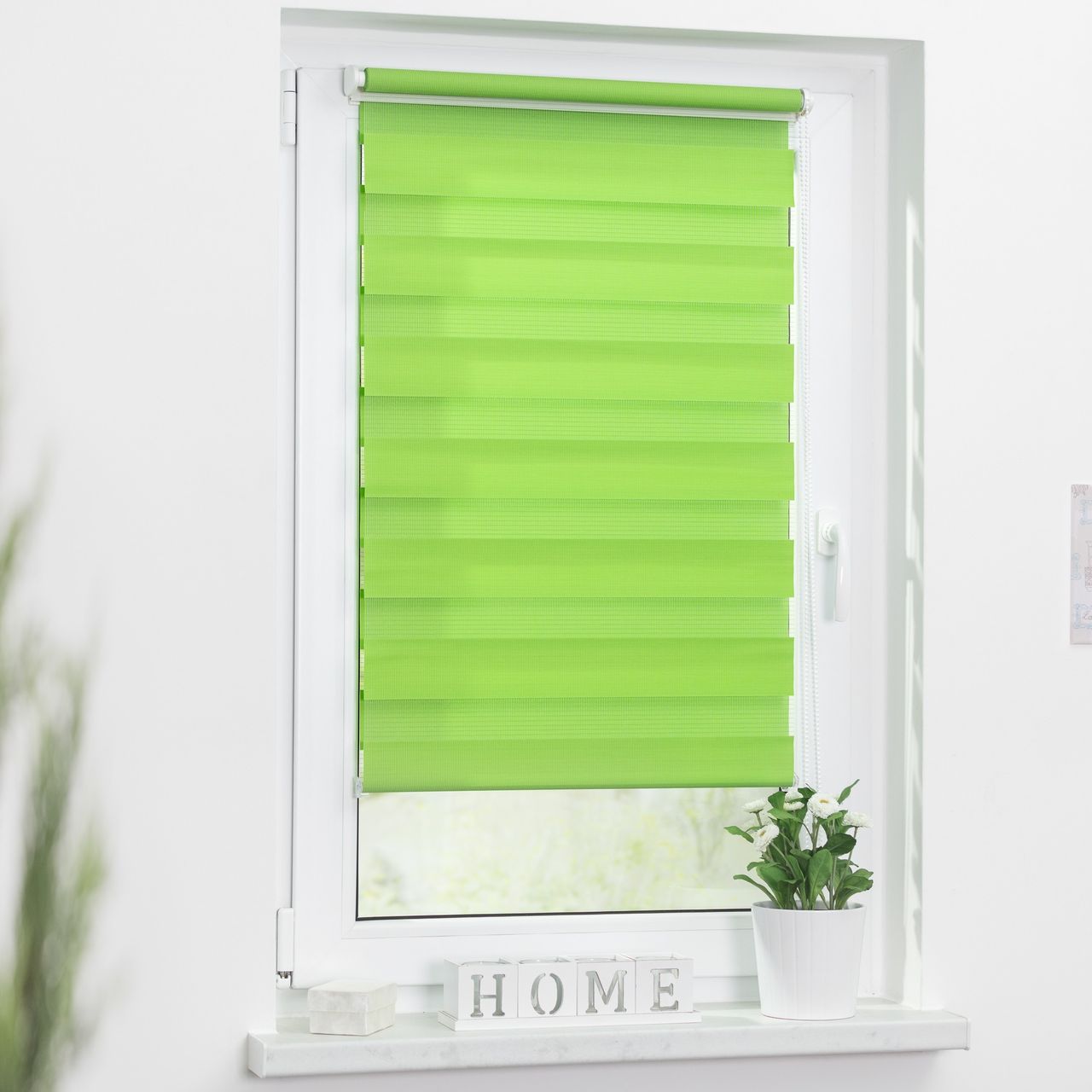 Lichtblick Duo-Rollo Klemmfix, ohne Bohren - Grün, 45 cm x 150 cm (B x L)