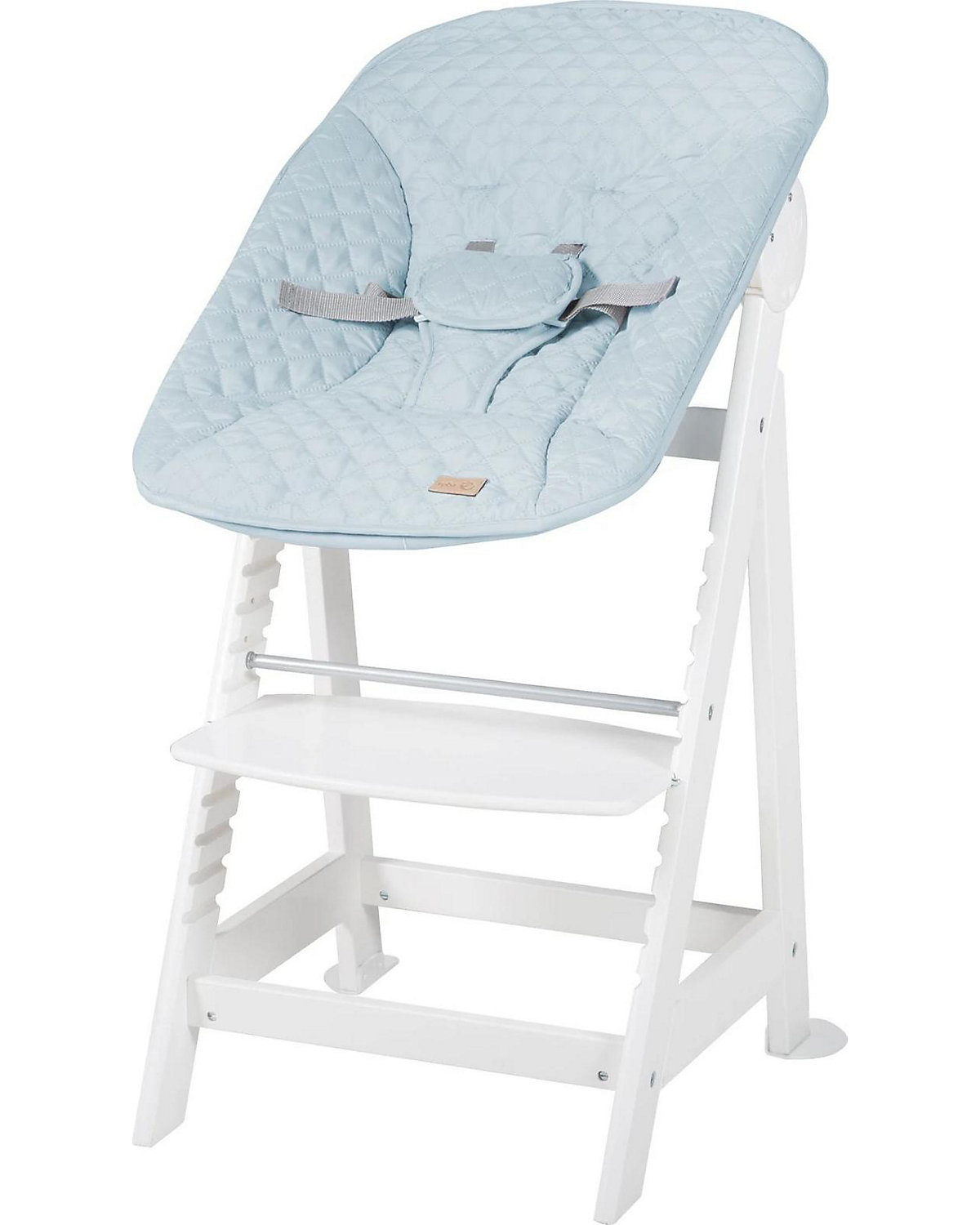 Treppenhochstuhl 'Born Up', Set 2in1, 'roba Style hellblau', mit Liegefunktion, ab Geburt