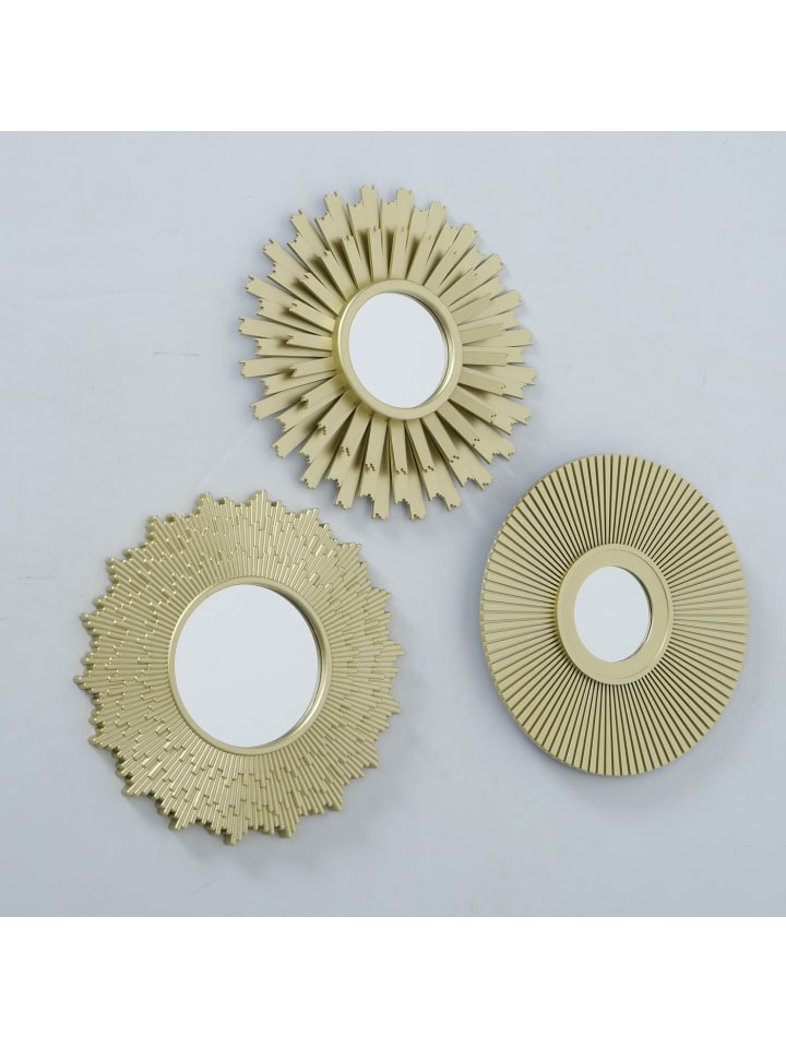 Boltze 3er Set Wandspiegel Lexiin gold günstig kaufen onesize