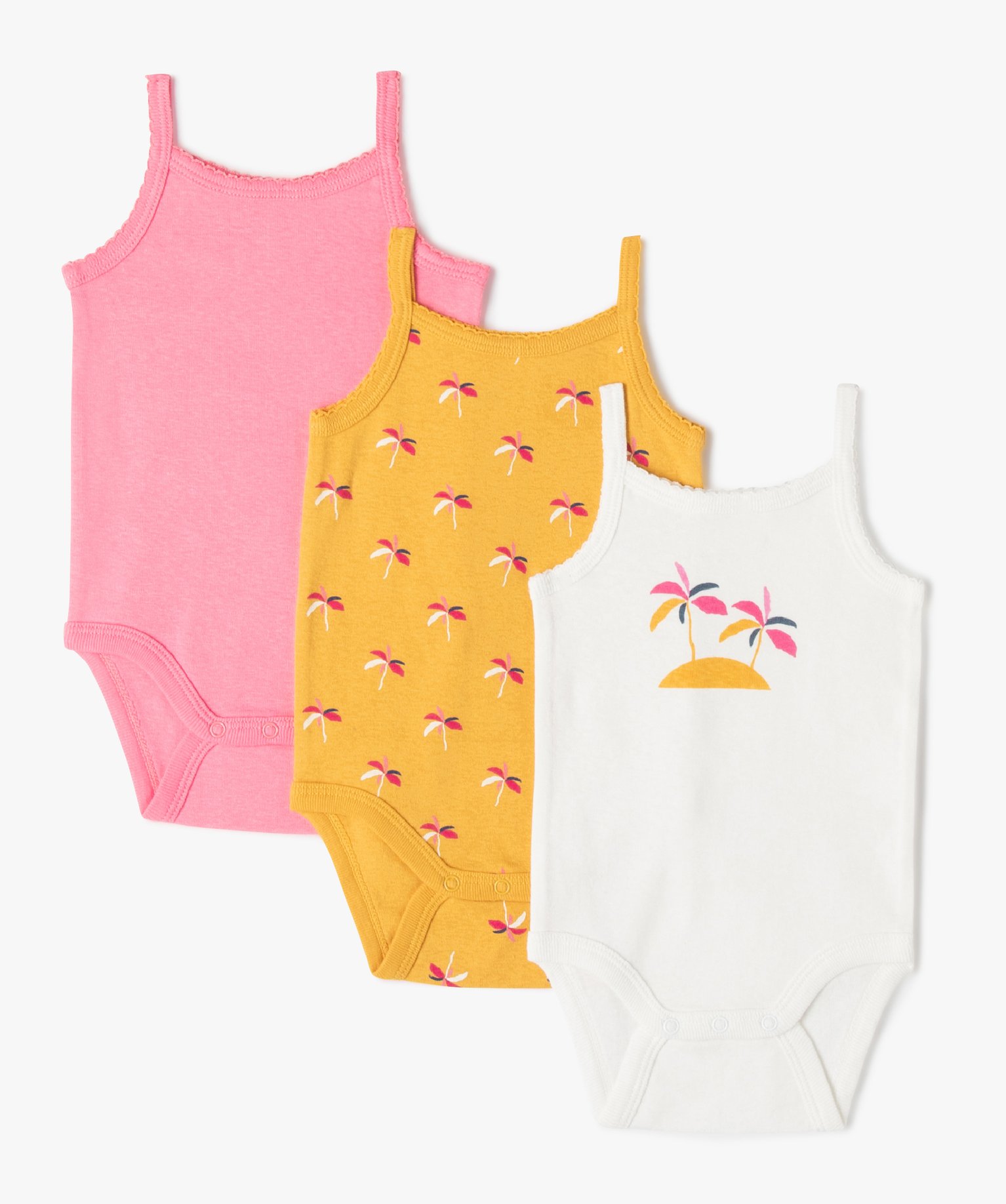 Body bébé à bretelles et motifs 100% coton biologique (lo... multicolore | GEMO