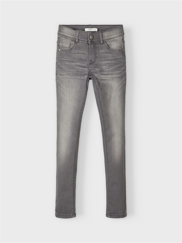 name it Skinny Fit Jeans für Mädchen in Light Grey Denim günstig kaufen