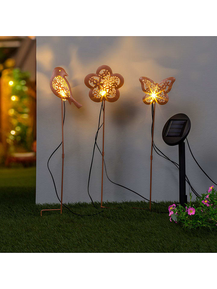 Garden Hero 3er-Set: LED-Gartenstecker in Rot günstig kaufen onesize
