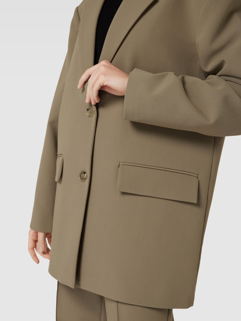 Blazer mit Reverskragen Modell 'VINNIE' in olivgrün