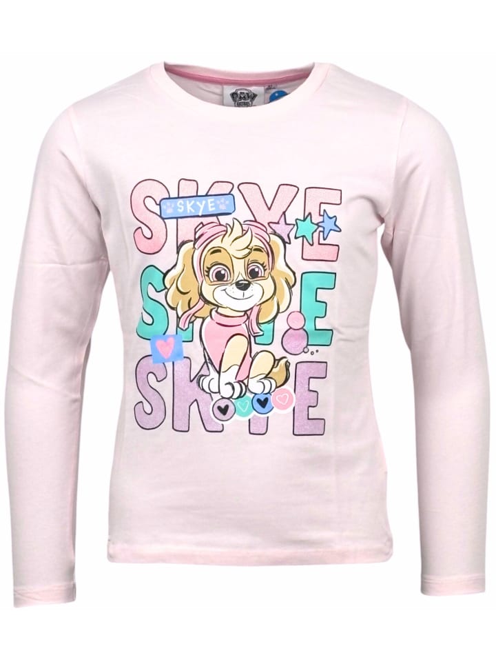 Paw Patrol Langarmshirt Paw Patrol mit Glitzer Skye in Rosa günstig kaufen