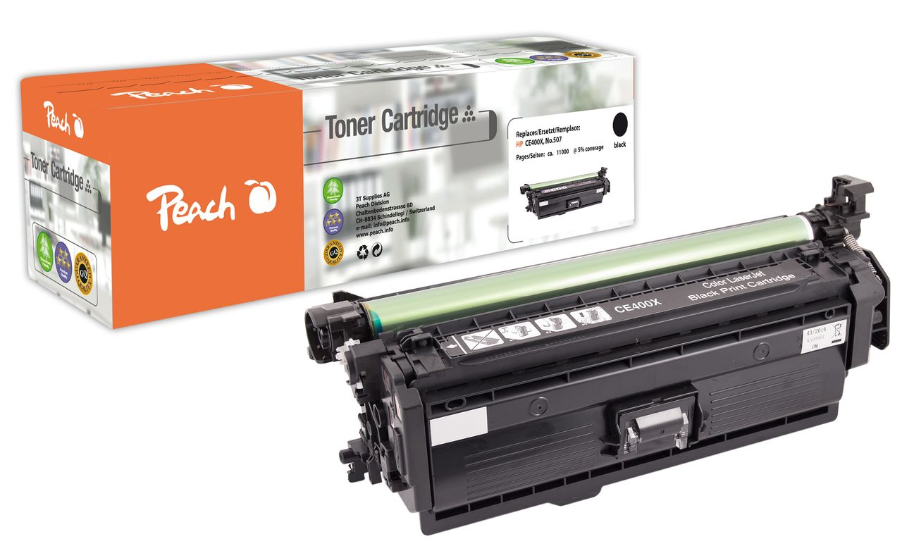 Peach Tonermodul schwarz ersetzt HP No. 507X BK