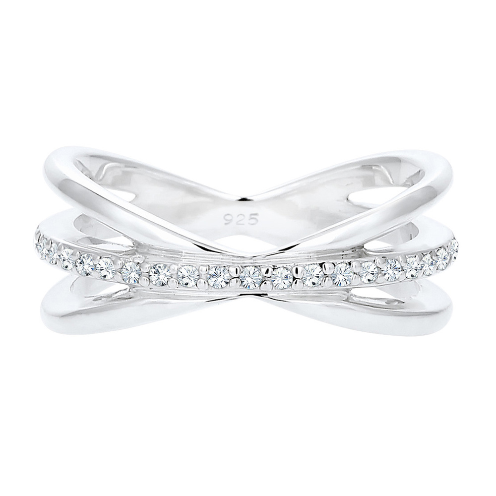 Elli PREMIUM Elli PREMIUM Bague Wickelring Blogger Kristalle 925 Silber Bague