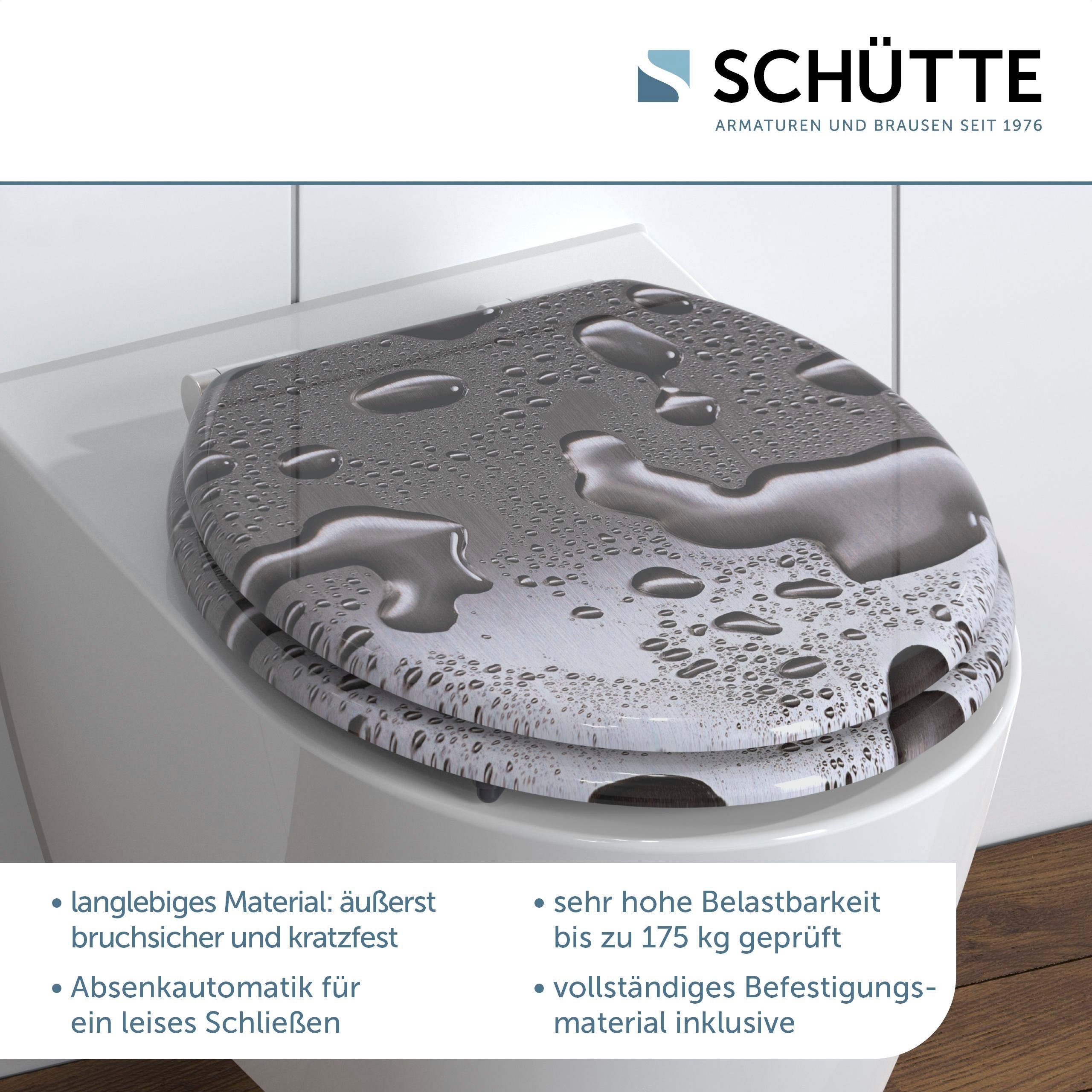 Schütte WC-Sitz Grey Steel, mit Absenkautomatik und Holzkern, MDF