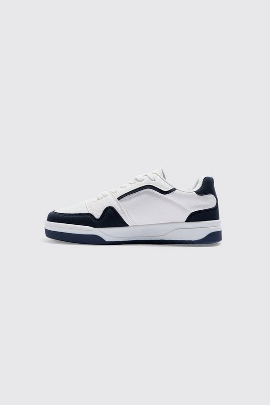 Kontrast-Sneaker mit klobiger Sohle