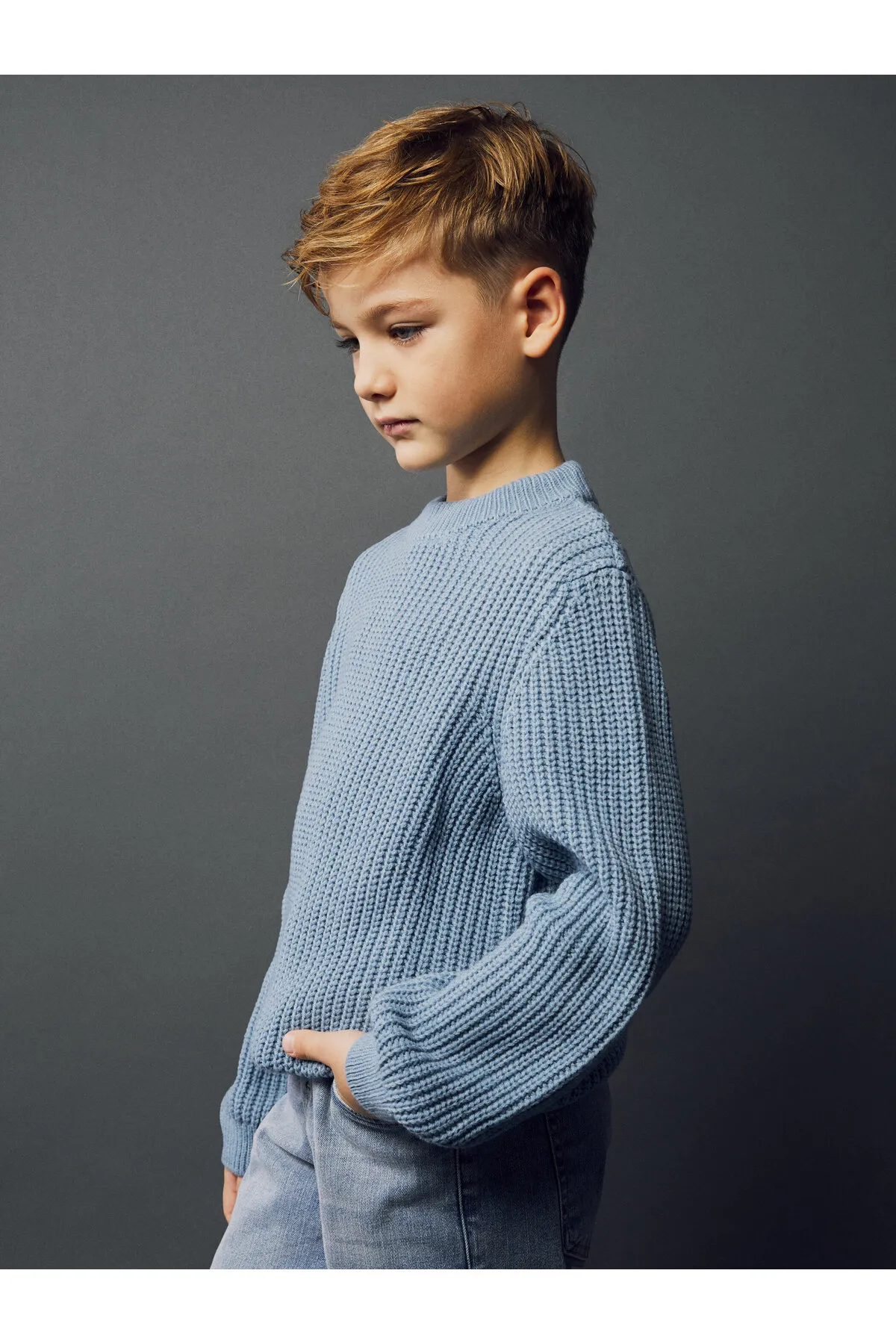 LC Waikiki  Langarm-Strickpullover für Jungen mit Rundhalsausschnitt