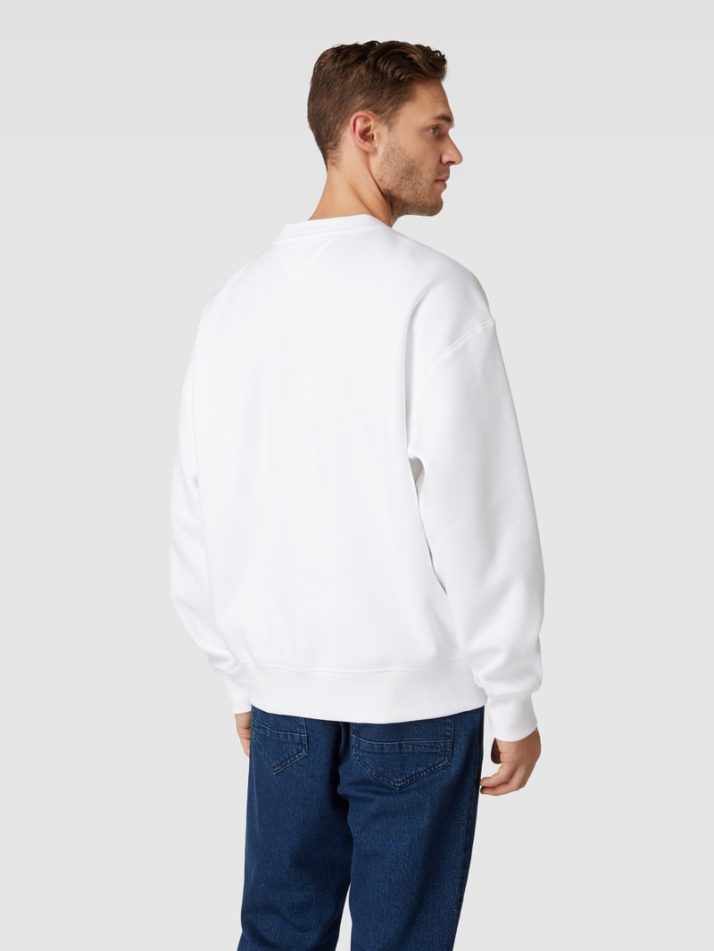 Sweatshirt mit Label-Stitching Modell 'ARCHED' in weiß