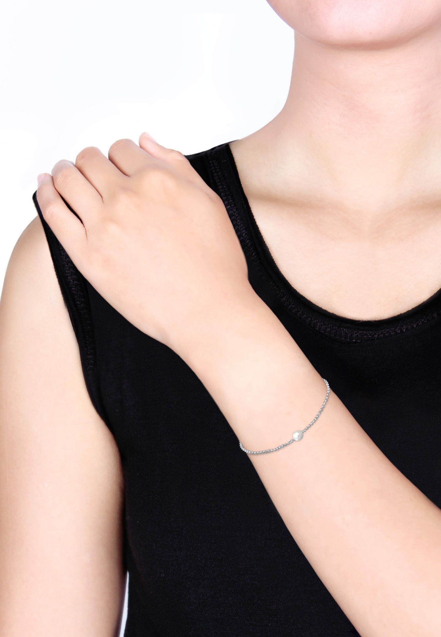 Elegante Damen-Armbanduhr von Elli mit Muschelperle aus 925er Sterlingsilber