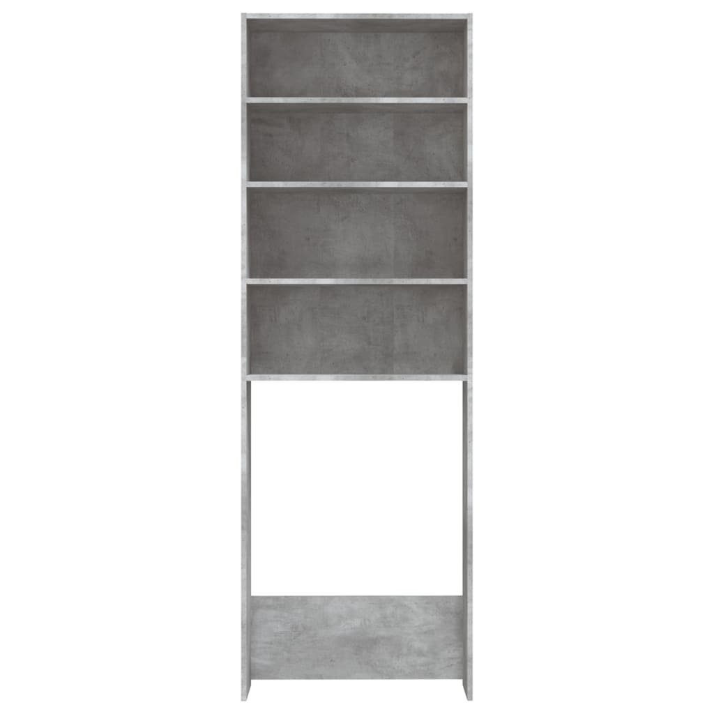 vidaXL Waschmaschinenumbauschrank Waschmaschinenschrank Betongrau 64x24x190 cm