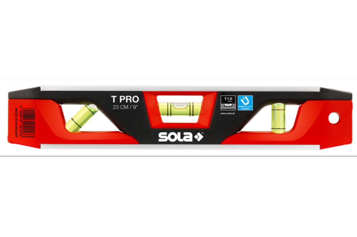 Sola 01430701 T-PRO Nivelă magnetică cu torpilă din aluminiu și plastic 23 cm