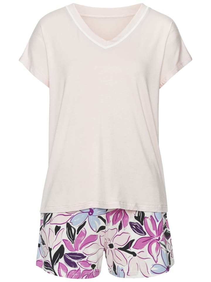 LASCANA Shorty in rosa-geblümt günstig kaufen