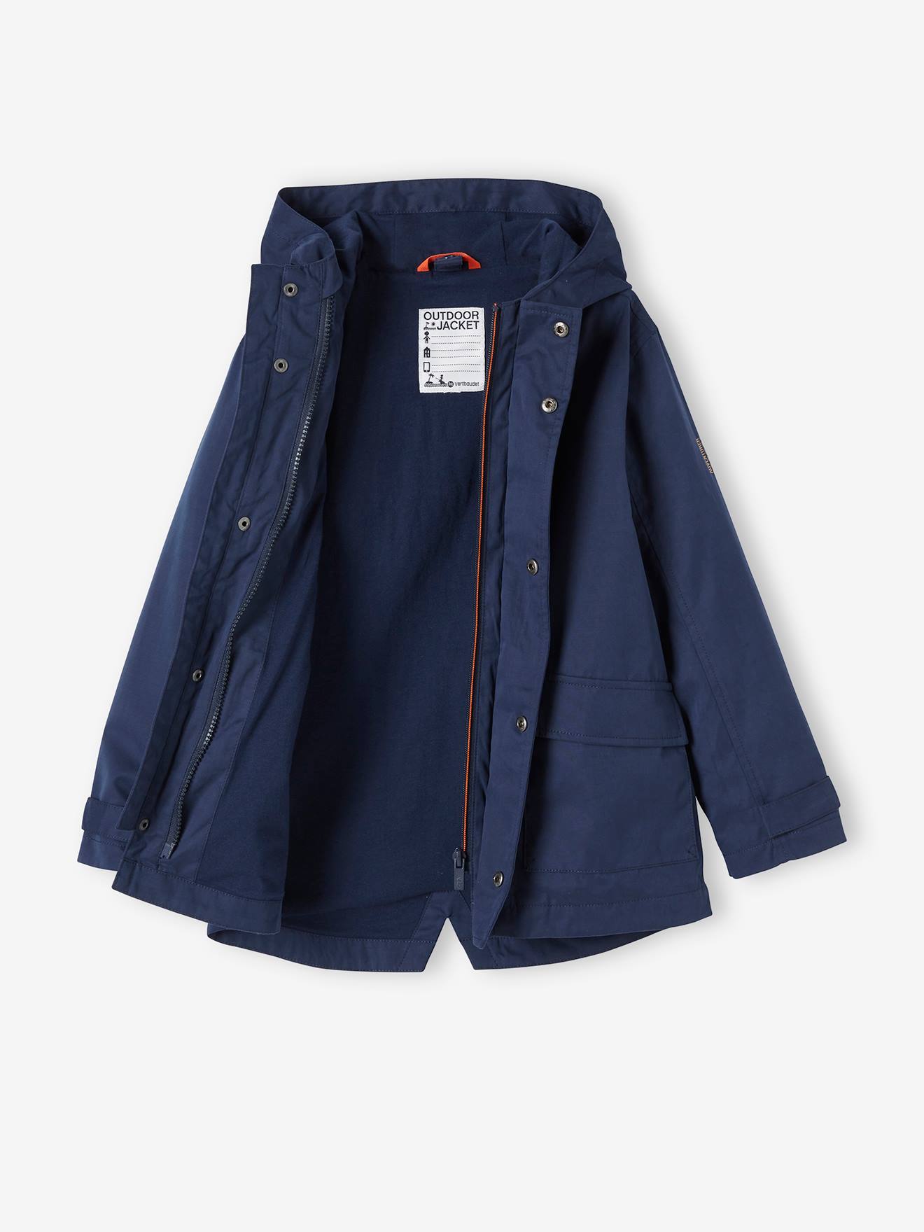 Parka 3 en 1 garçon mi-saison bleu grisé