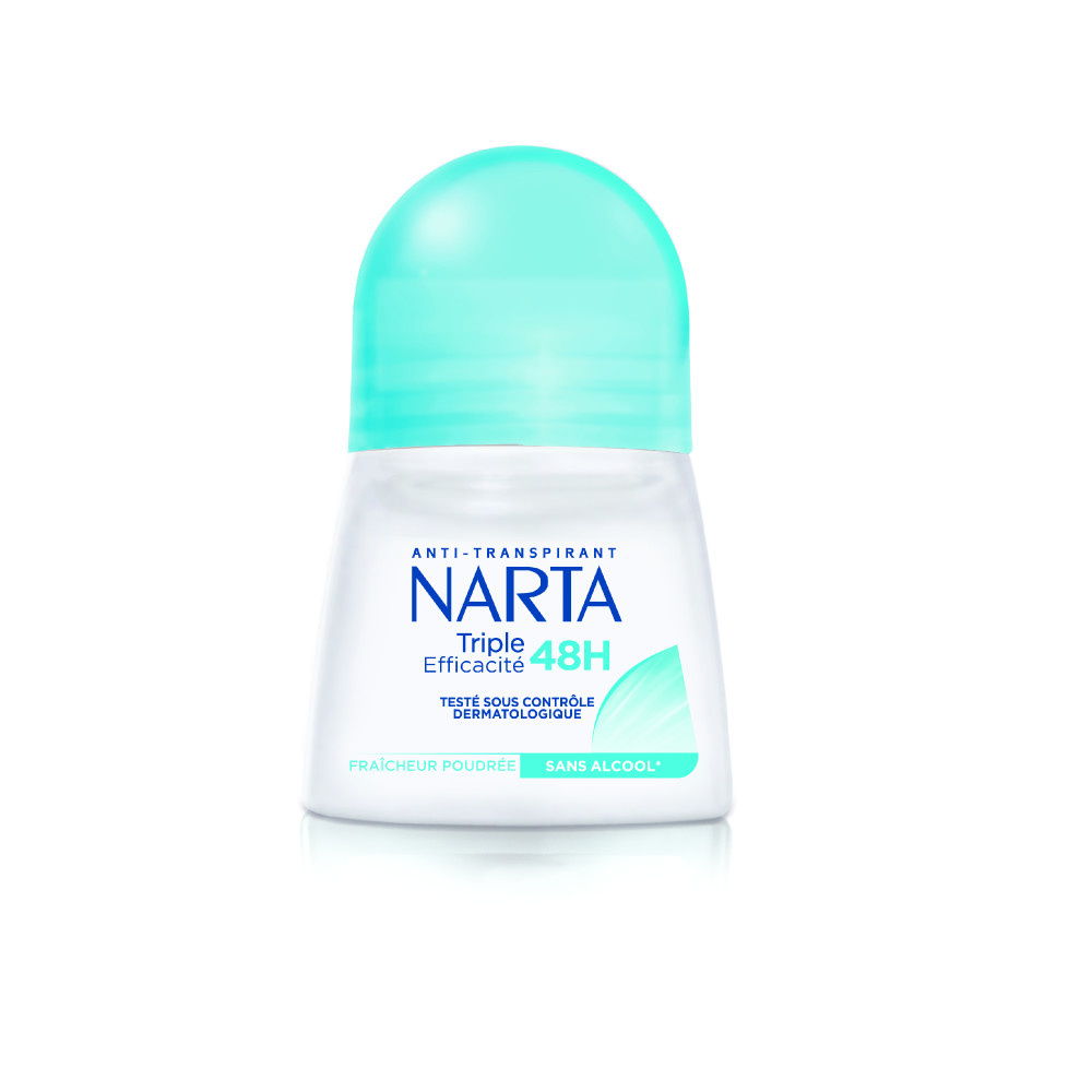 NARTA Narta Fraîcheur Poudrée Déodorant Bille Femme Anti-Transpirant Triple Efficacité 48h