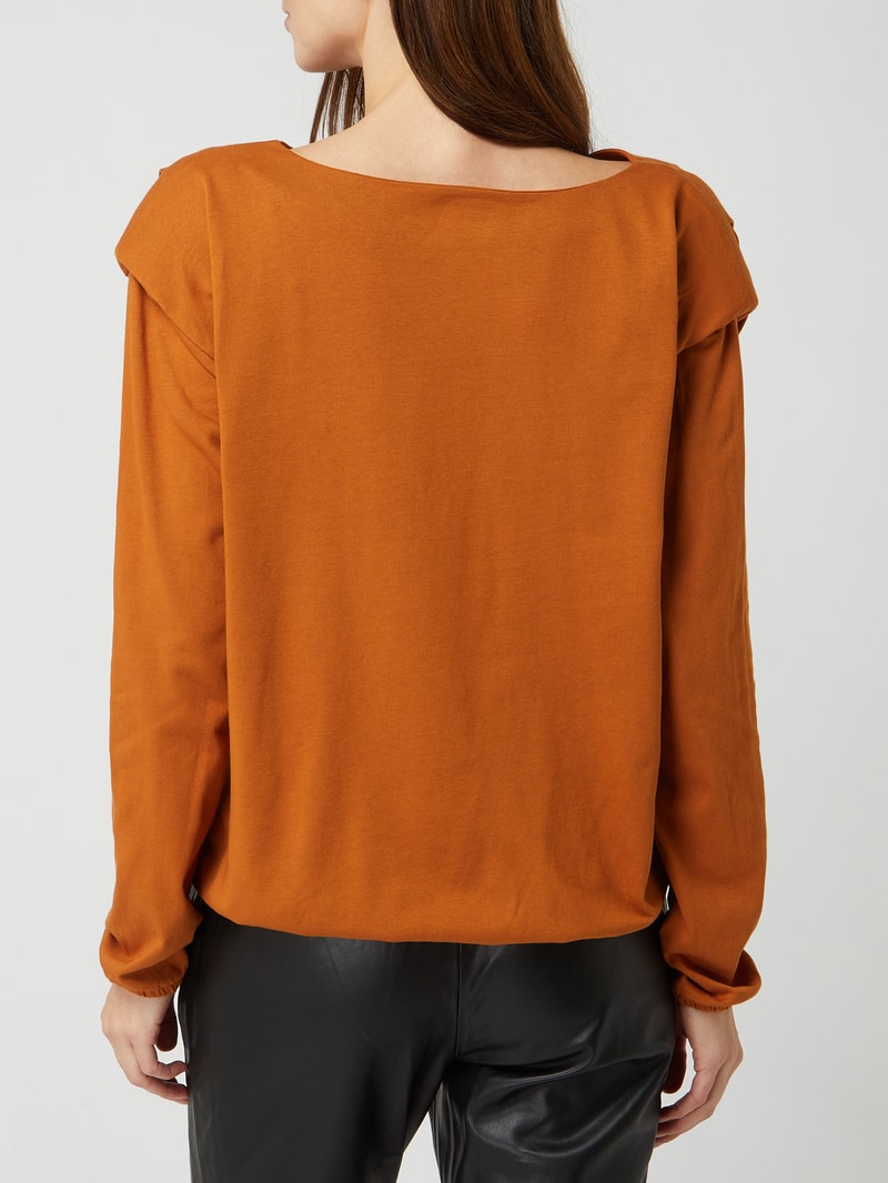 Sweatshirt aus Baumwoll-Modal-Mix in cognac