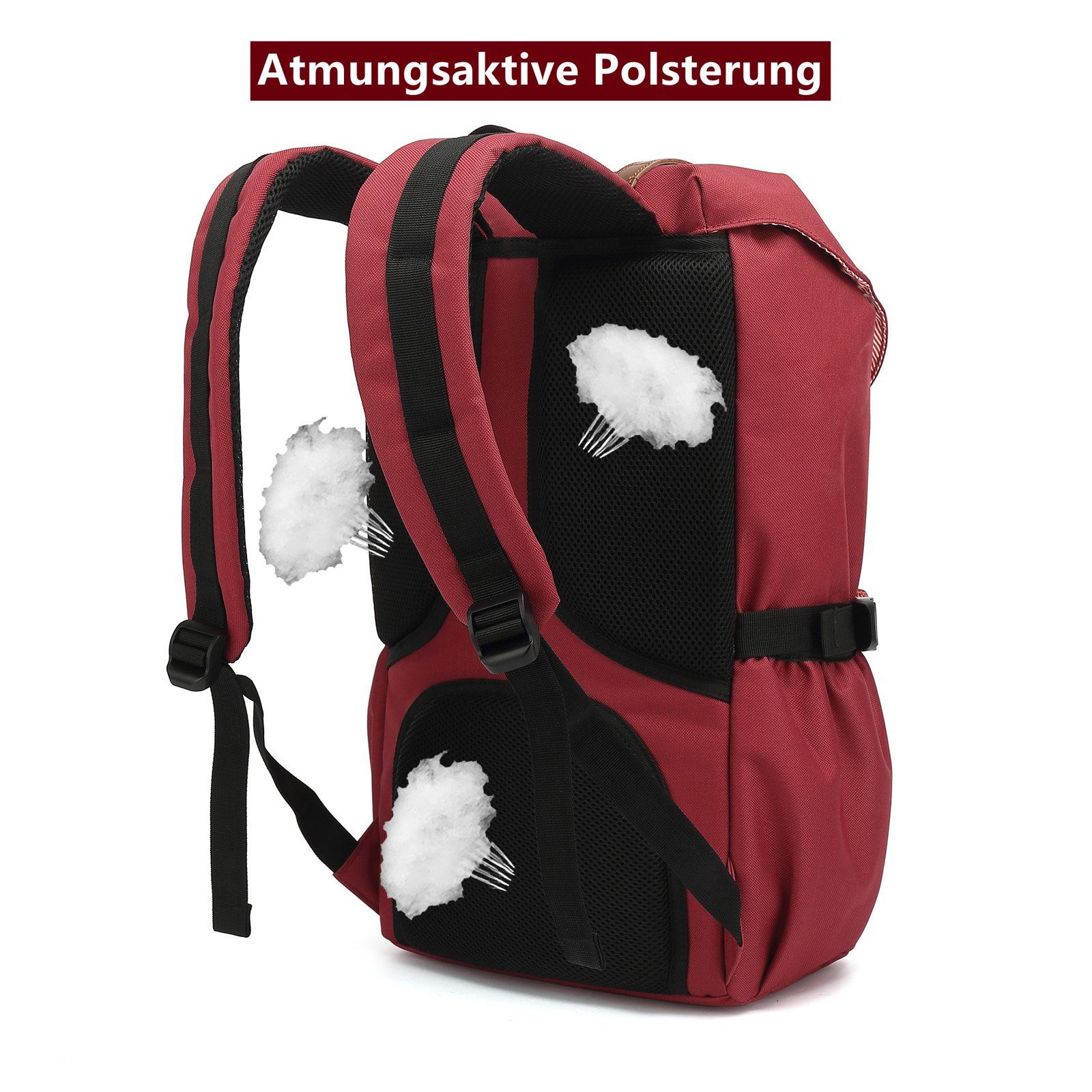 TAN.TOMI Schulrucksack TAN.TOMI Tagesrucksack Schulrucksack Groß Damen Herren Freizeitrucksack im Retro Design Reiserucksack mit 15