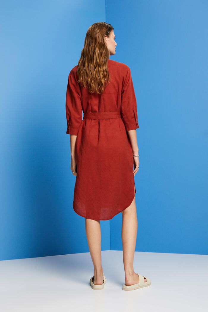 Hemdblusenkleid, Baumwolle-Leinen-Mix