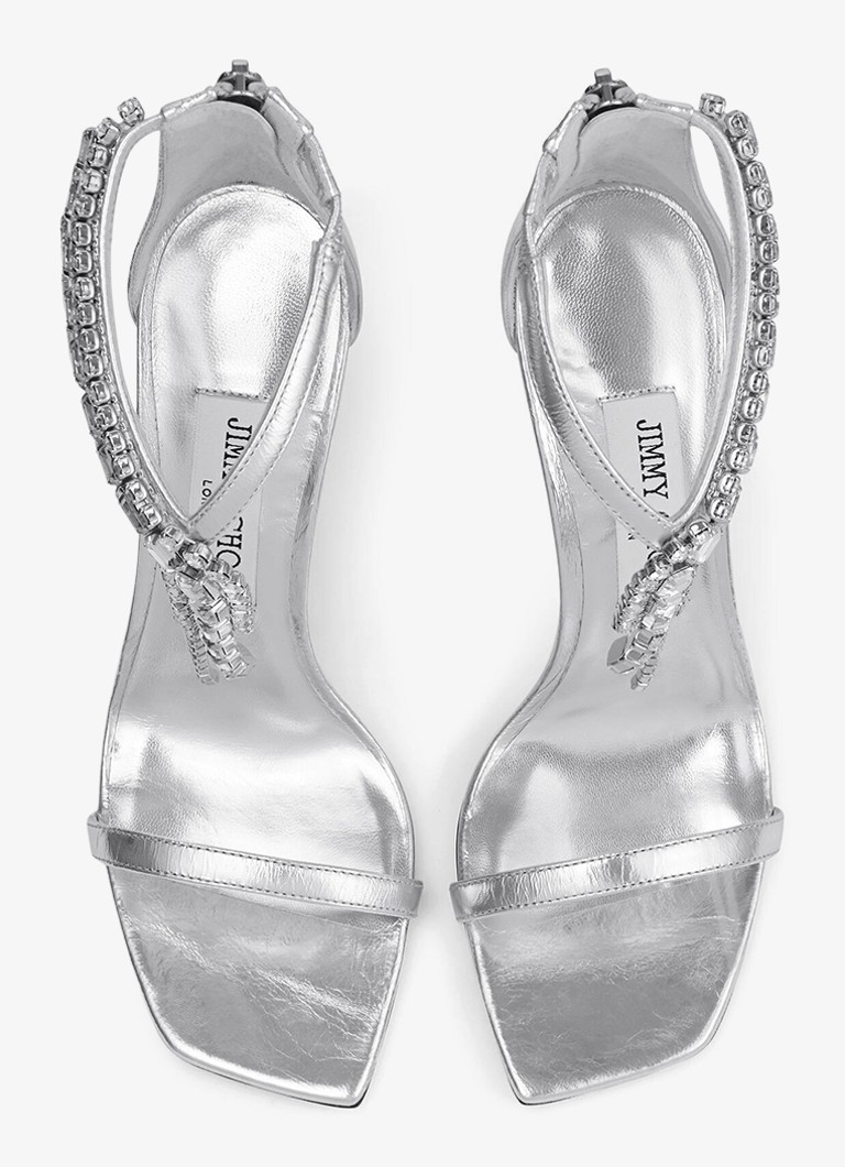 Sandale Jimmy Choo Verity 100 din piele de miel cu finisaj metalic