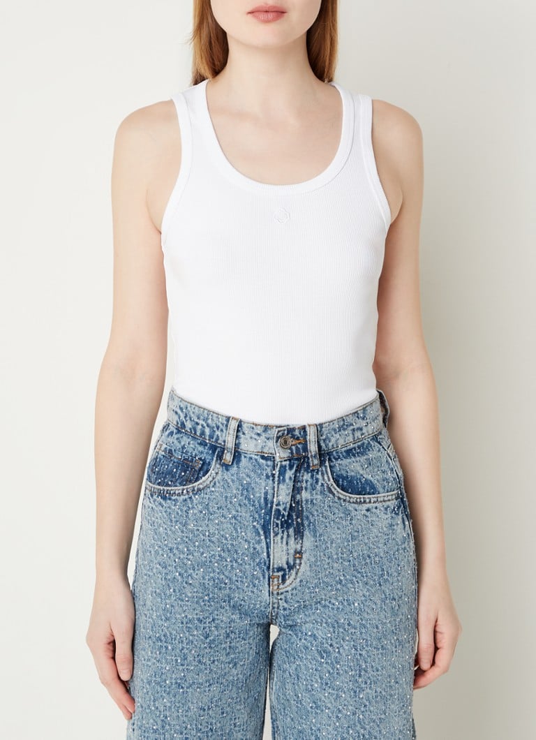 Maje Tanktop with ribbed structure and logo embroidery