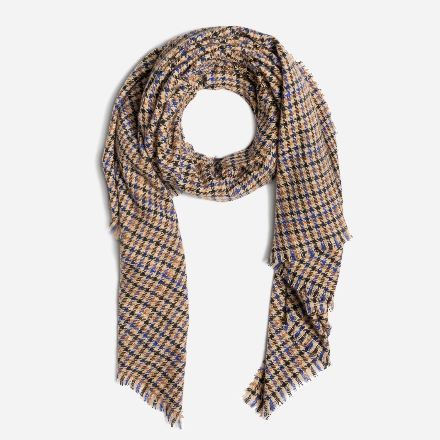 Etole beige à motif pied-de-poule couleurs