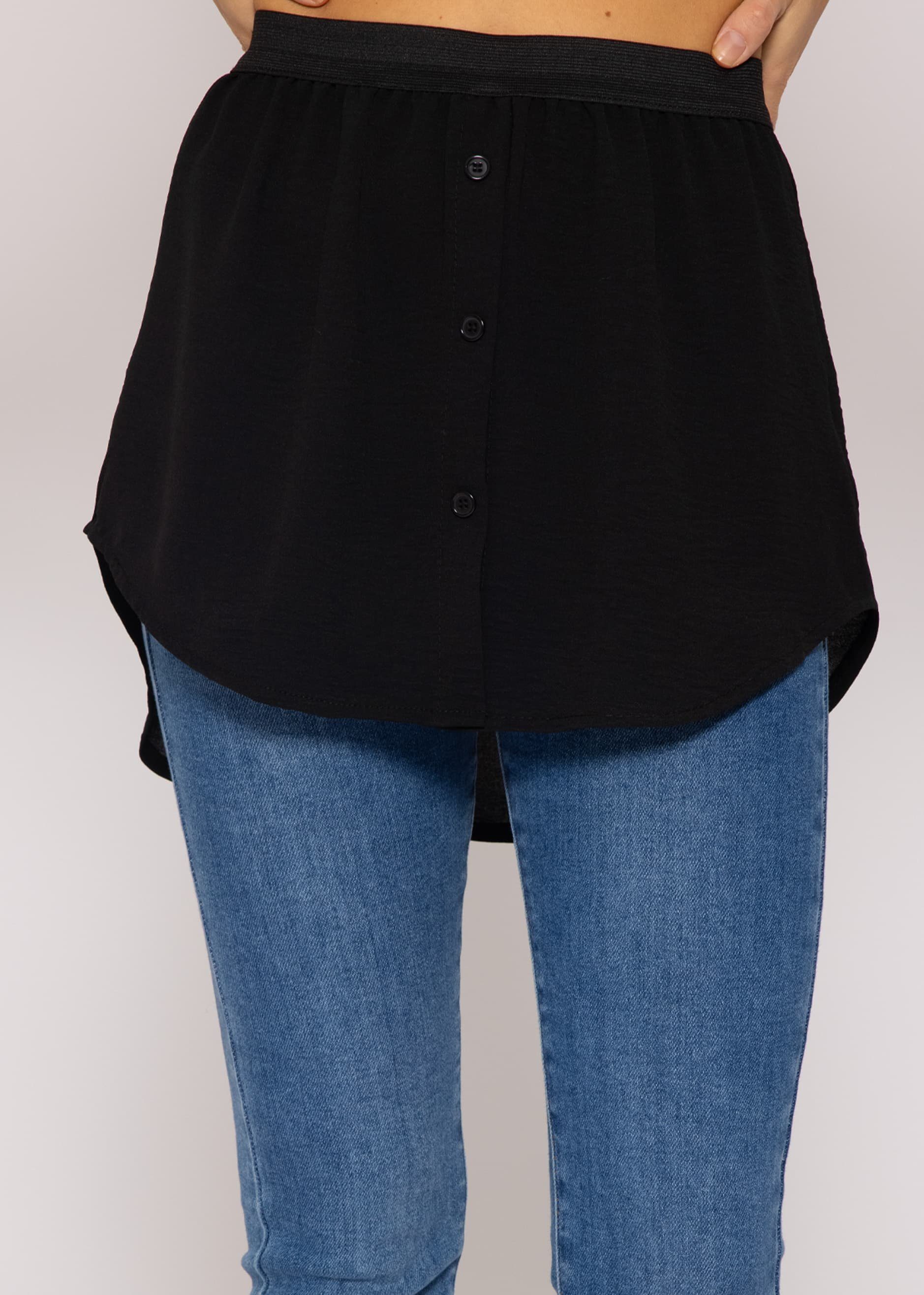 SASSYCLASSY Unterrock Mini Unterrock Damen in Unifarben Blusenrock mit Gummibund Unterrock mit Ton-in-Ton-Nähten Made in Italy