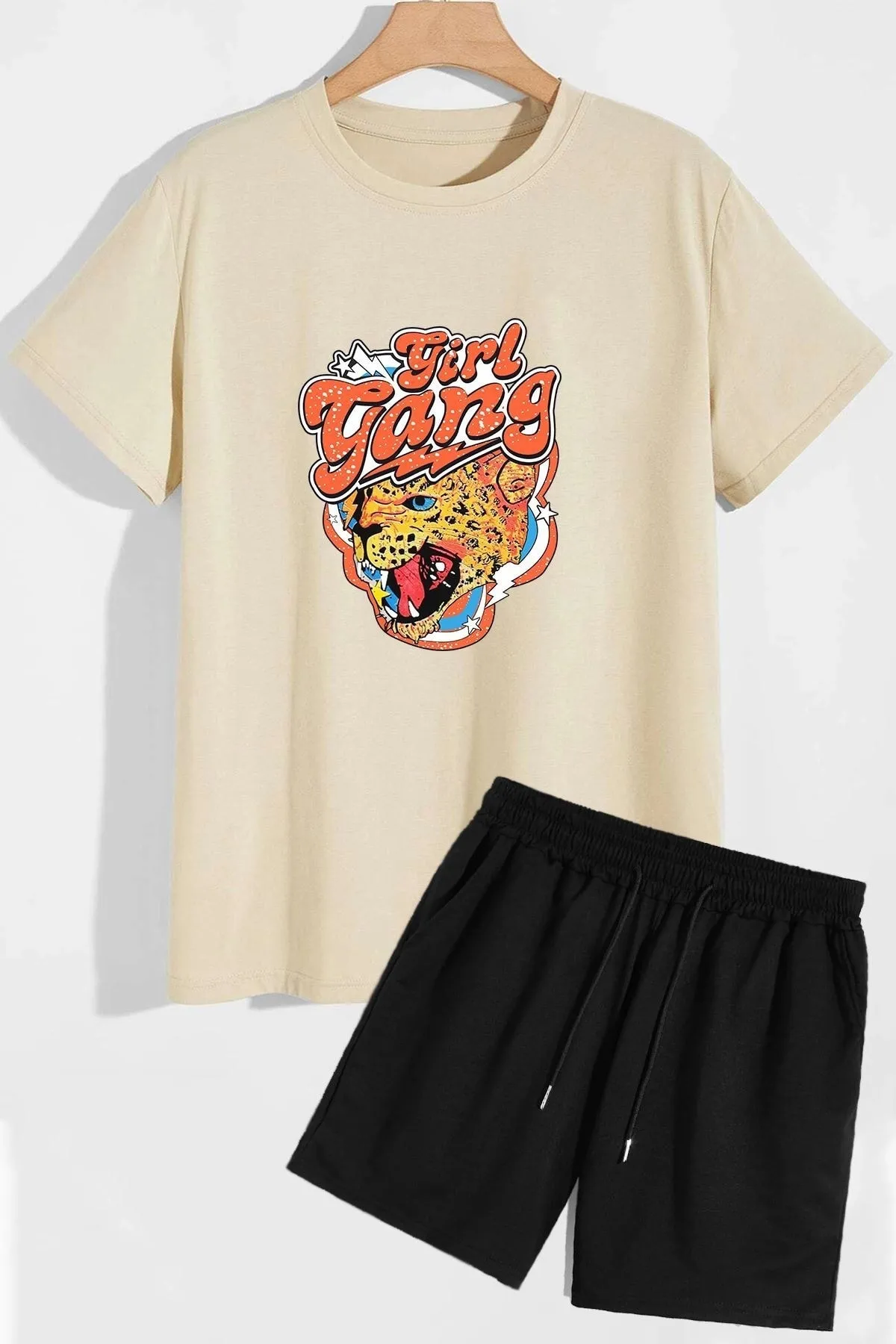 trendypassion  Girlgang Shorts T-Shirt-Trainingsanzug-Set