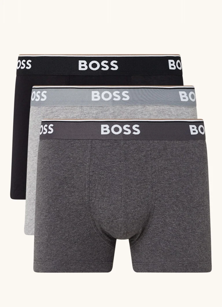 Lot de 3 boxers HUGO BOSS avec ceinture logotée