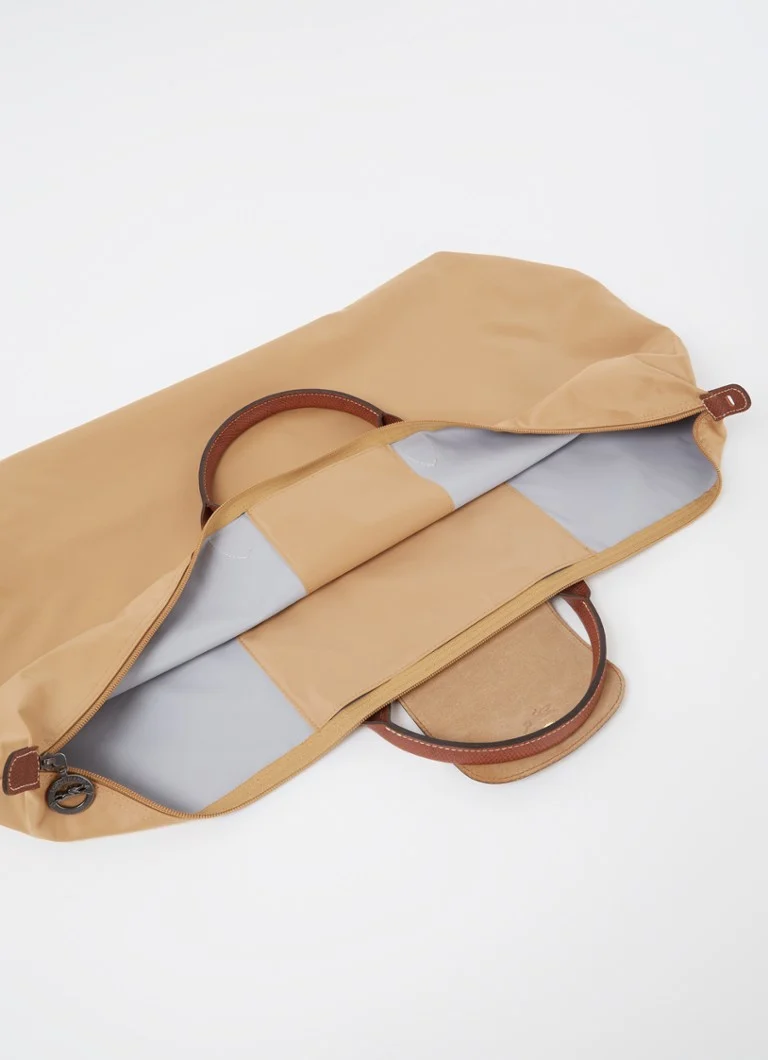 Geantă Longchamp Le Pliage Original, mărimea M, cu detalii din piele.
